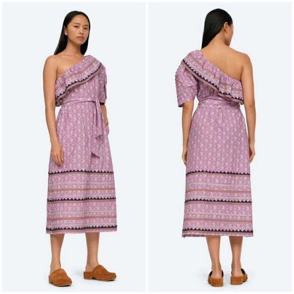 💕SEA NEW YORK💕 Perry Border One-Shoulder Dress ~ Lilac XS NWT - Picture 8 of 16